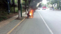 车主扔下自燃电动车跑了 南京公交司机将火扑灭